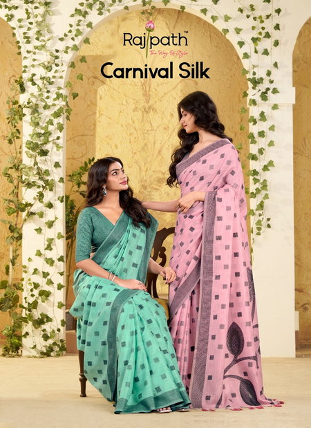 Carnival Silk By Rajpath Linen Silk Fancy Saree Best Wholesale Shop In Surat